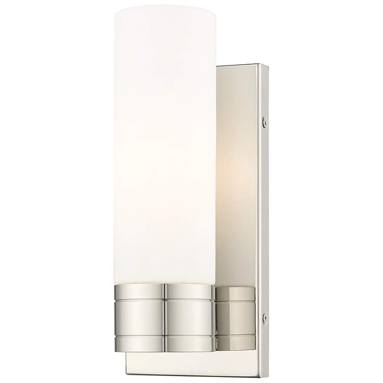 Image 1 Ballston Boreas 5" Sconce Polished Nickel Finish w/ 8"H White Shade