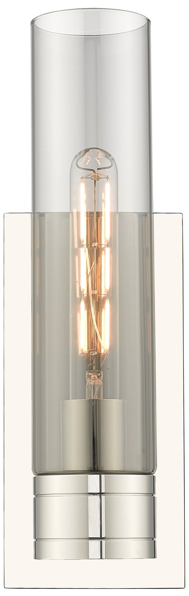 Image 2 Ballston Boreas 5" Sconce Polished Nickel w/ 11"H Light Smoke Shade more views