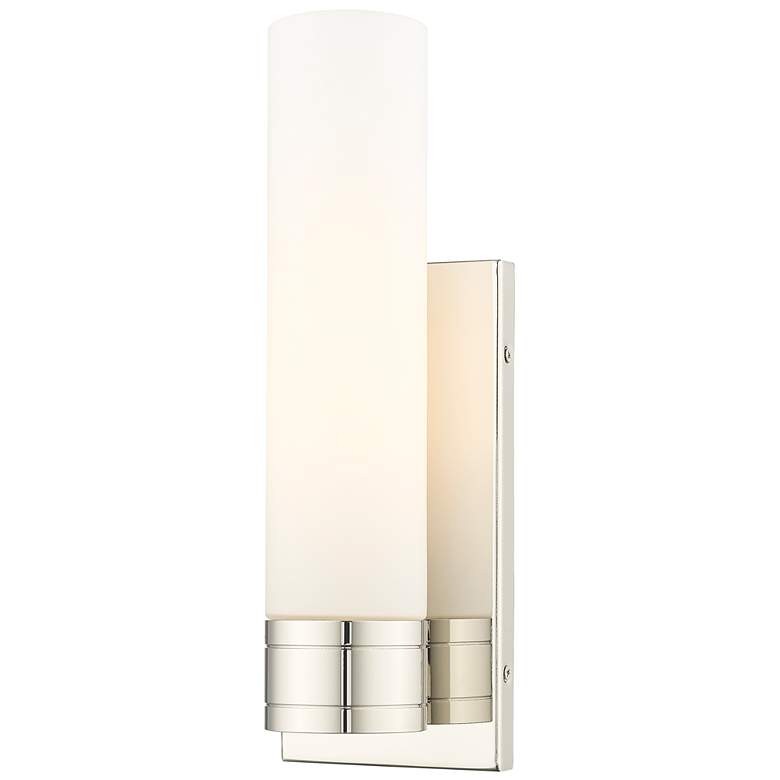 Image 1 Ballston Boreas 5" Sconce Polished Nickel w/ 11"H White Shade