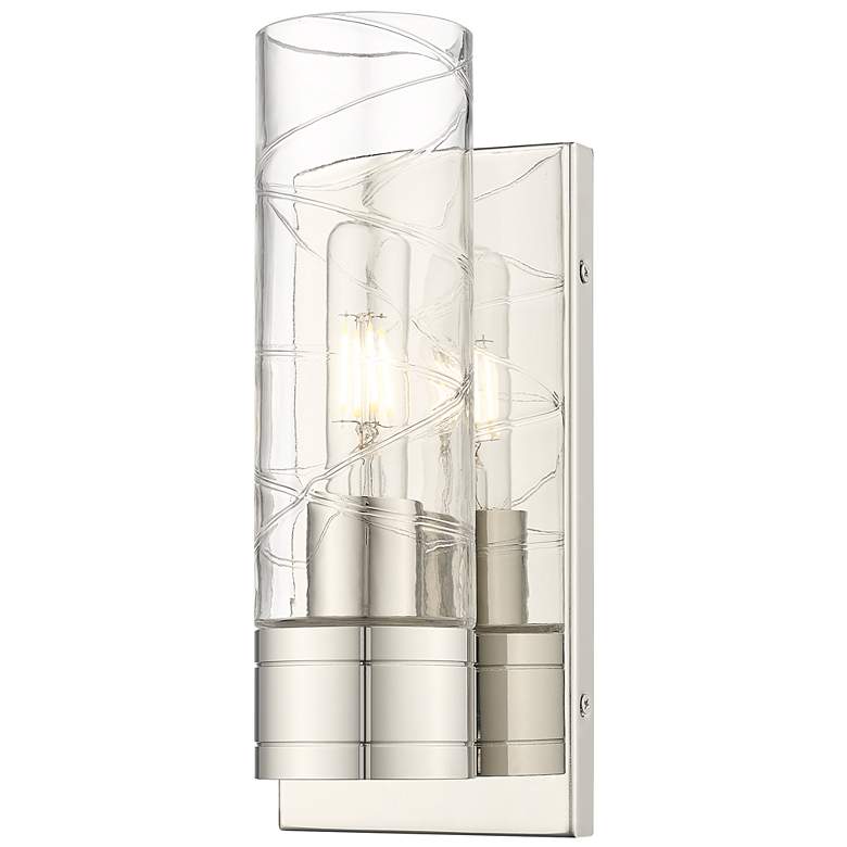 Image 1 Ballston Boreas 5" Sconce Polished Nickel w/ 8"H Deco Swirl Shade