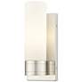 Ballston Boreas 5" Sconce Polished Nickel w/ 8"H Striped White Shade