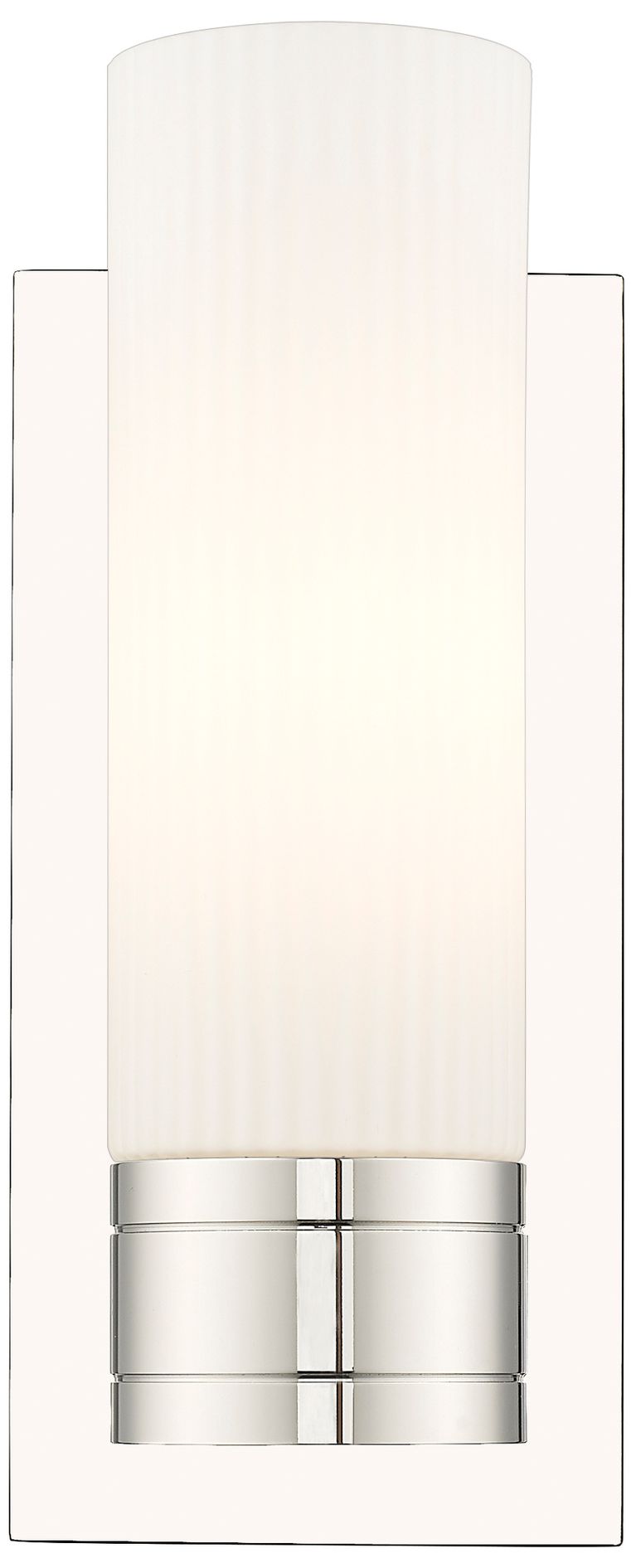 Image 5 Ballston Boreas 5" Sconce Polished Nickel w/ 8"H Striped White Shade more views
