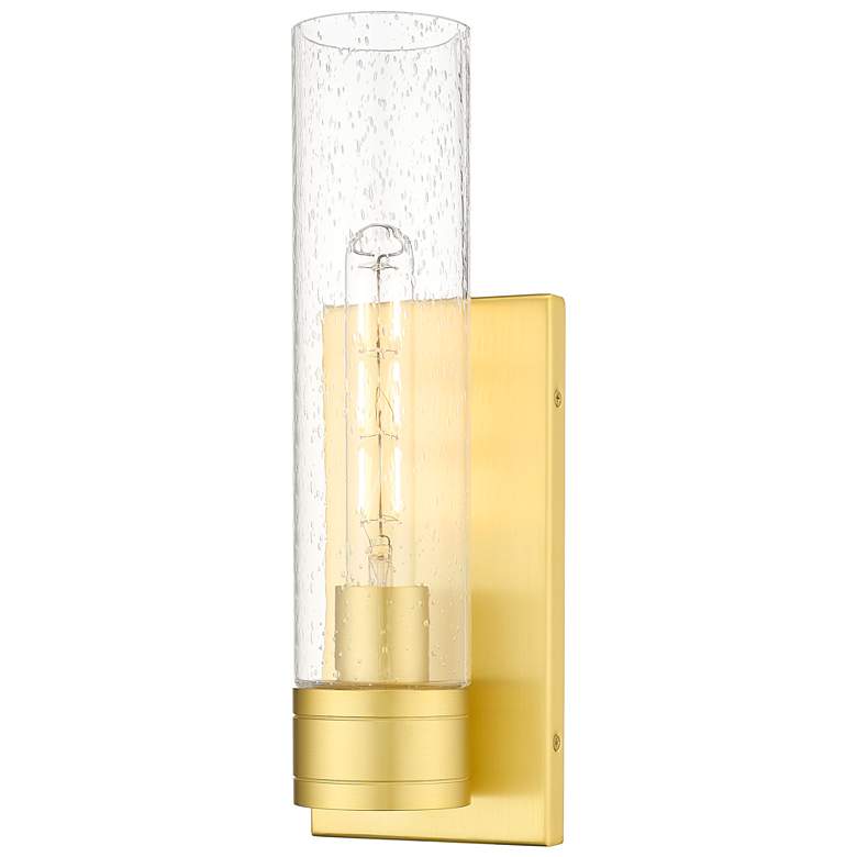Image 1 Ballston Boreas 5" Sconce Satin Gold Finish w/ 11"H Seedy Shade