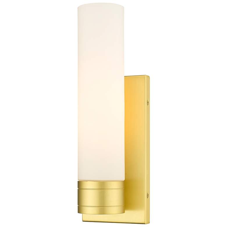 Image 1 Ballston Boreas 5" Sconce Satin Gold Finish w/ 11"H White Shade