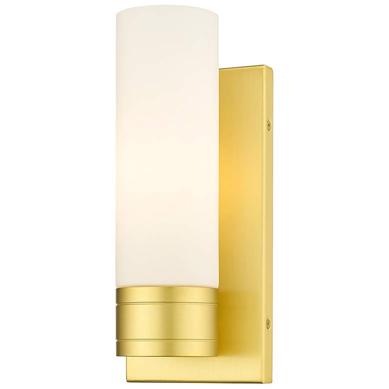 Image 1 Ballston Boreas 5" Sconce Satin Gold Finish w/ 8"H White Shade
