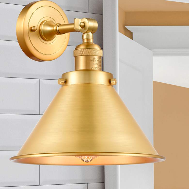 Image 1 Ballston Briarcliff 8" High Satin Gold LED Wall Sconce