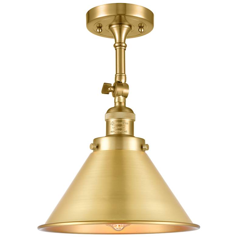 Image 3 Ballston Briarcliff 8" High Satin Gold LED Wall Sconce more views