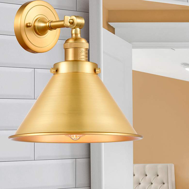 Image 4 Ballston Briarcliff 8" High Satin Gold LED Wall Sconce more views