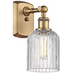 Ballston Bridal Veil 10" High Brushed Brass Wall Sconce
