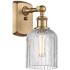 Ballston Bridal Veil 10" High Brushed Brass Wall Sconce