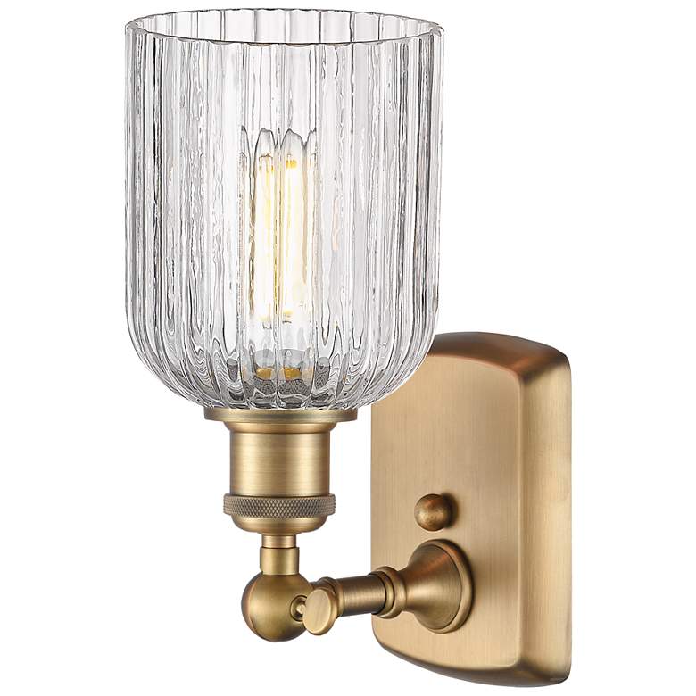 Image 2 Ballston Bridal Veil 10" High Brushed Brass Wall Sconce more views