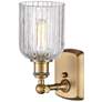 2_Ballston Bridal Veil 10" High Brushed Brass Wall Sconce more views