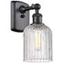 Ballston Bridal Veil 10" High Matte Black Sconce With Clear Shade
