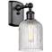 Ballston Bridal Veil 10" High Matte Black Sconce With Clear Shade