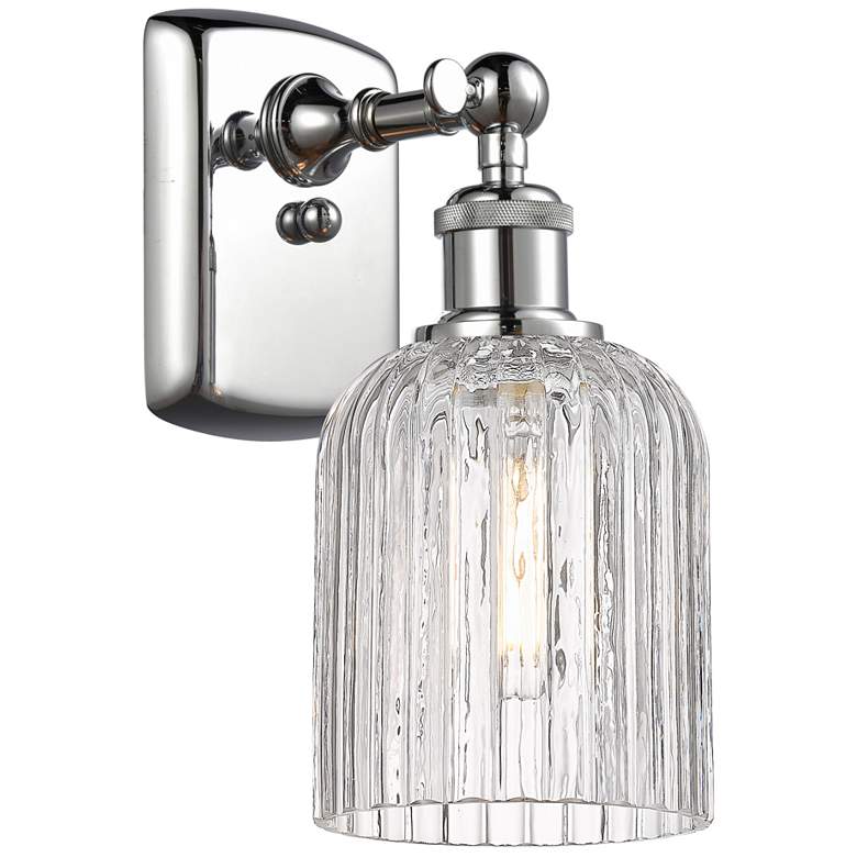 Image 1 Ballston Bridal Veil 10" High Polished Chrome Sconce With Clear Shade