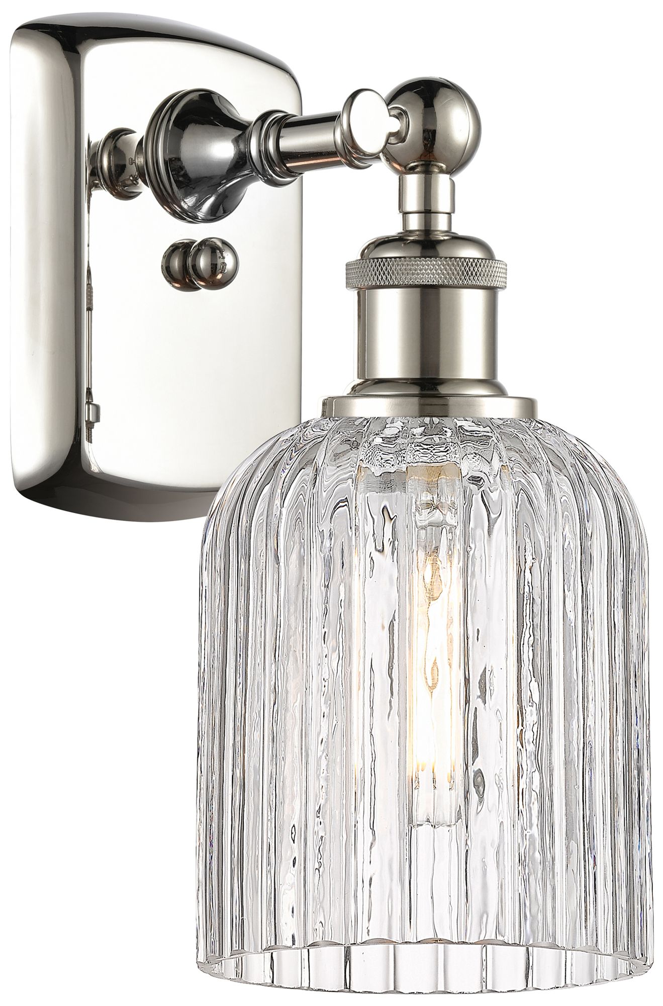 Ballston Bridal Veil 10" High Polished Nickel Sconce With Clear Shade