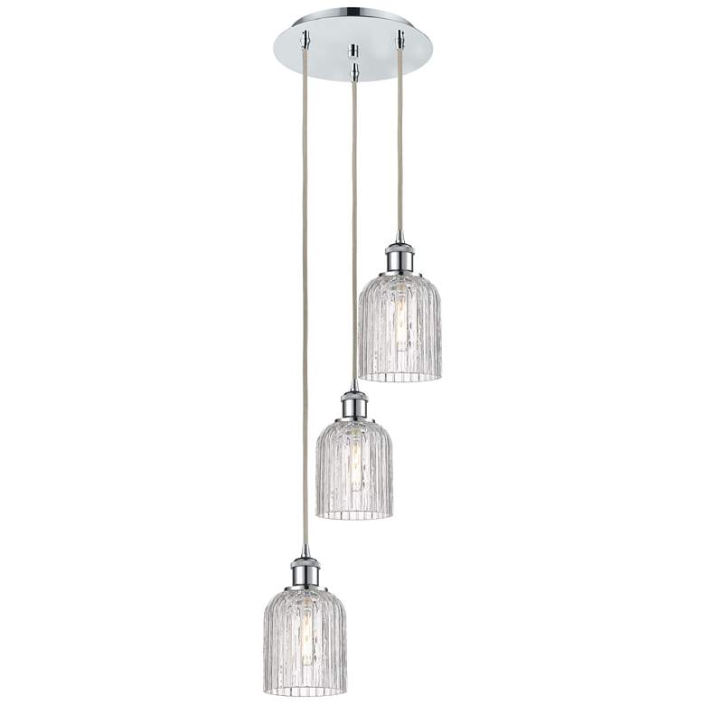 Image 1 Ballston Bridal Veil 11.5"W 3-Light Chrome Corded Pendant w/ Clear Sha