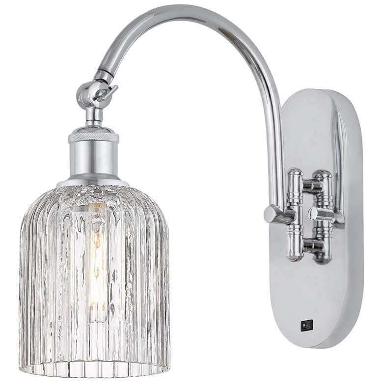 Image 1 Ballston Bridal Veil 12.5"H Chrome Adjustable Sconce w/ Clear Shade