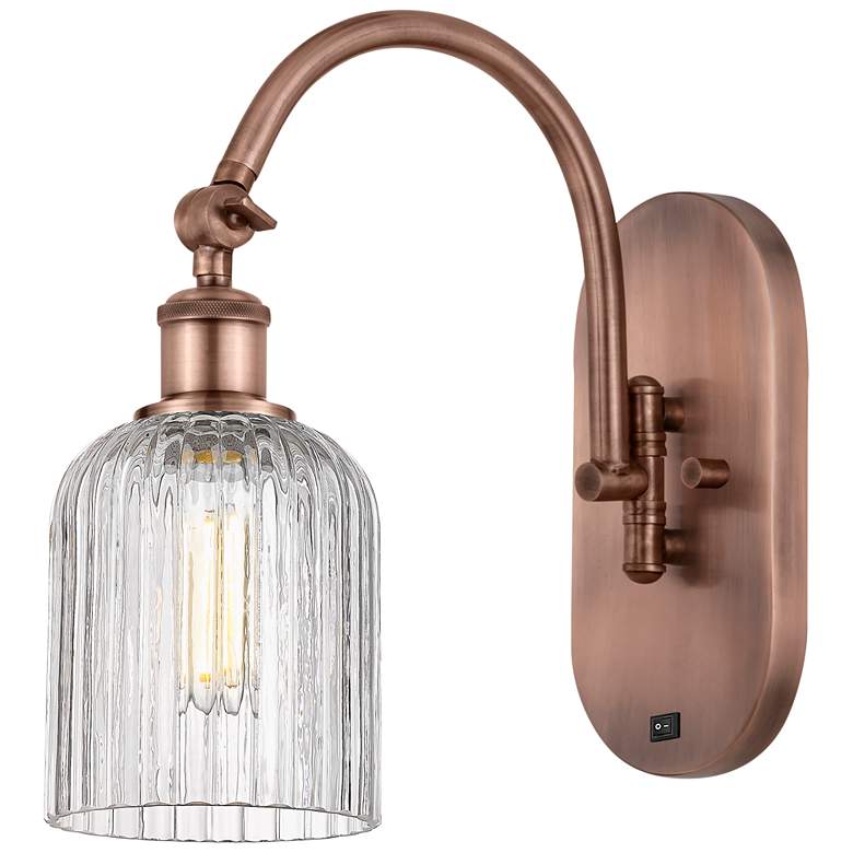 Image 1 Ballston Bridal Veil 12.5"H Copper Adjustable Sconce w/ Clear Shade