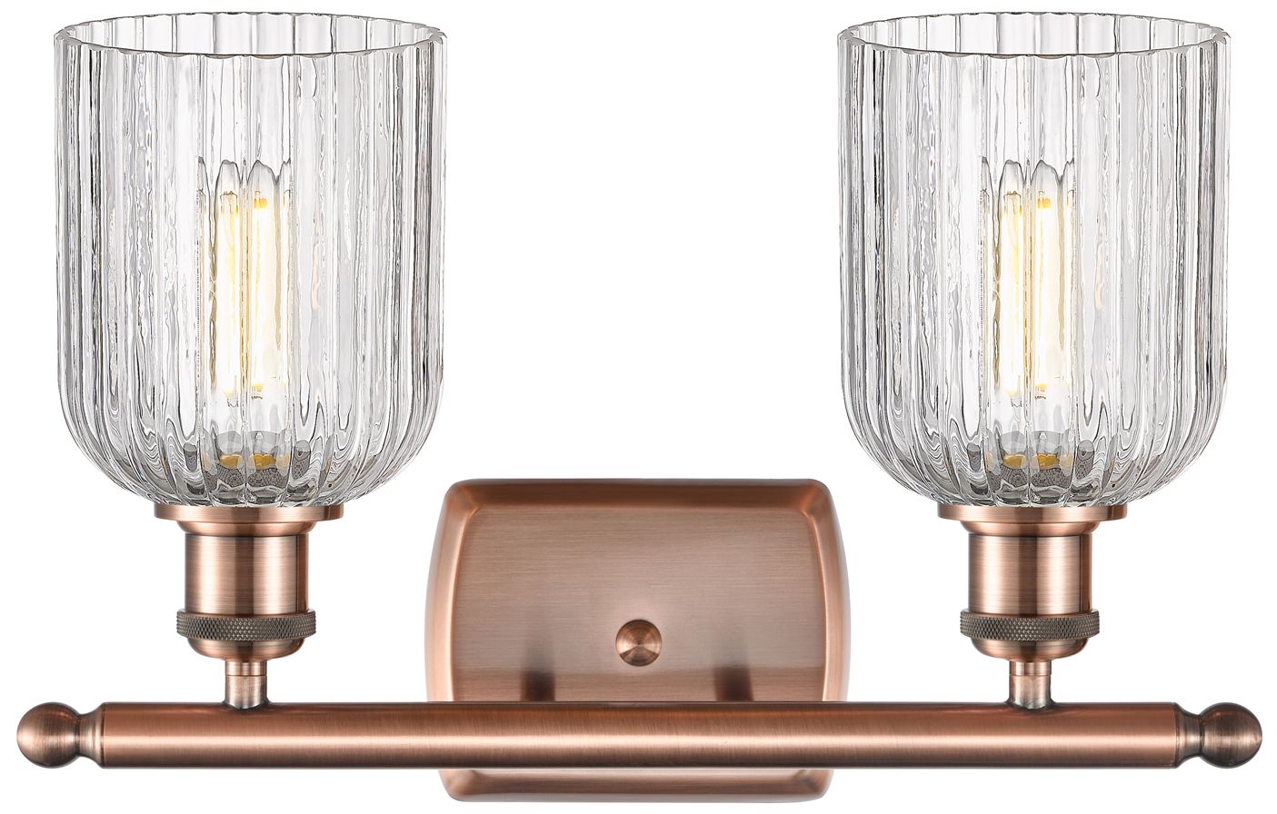 Image 2 Ballston Bridal Veil 15"W 2 Light Antique Copper Bath Light w/ Clear S more views