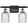 Ballston Bridal Veil 15"W 2 Light Black Brass Bath Light w/ Clear Shad