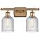 Ballston Bridal Veil 15"W 2 Light Brushed Brass Bath Light w/ Clear Sh