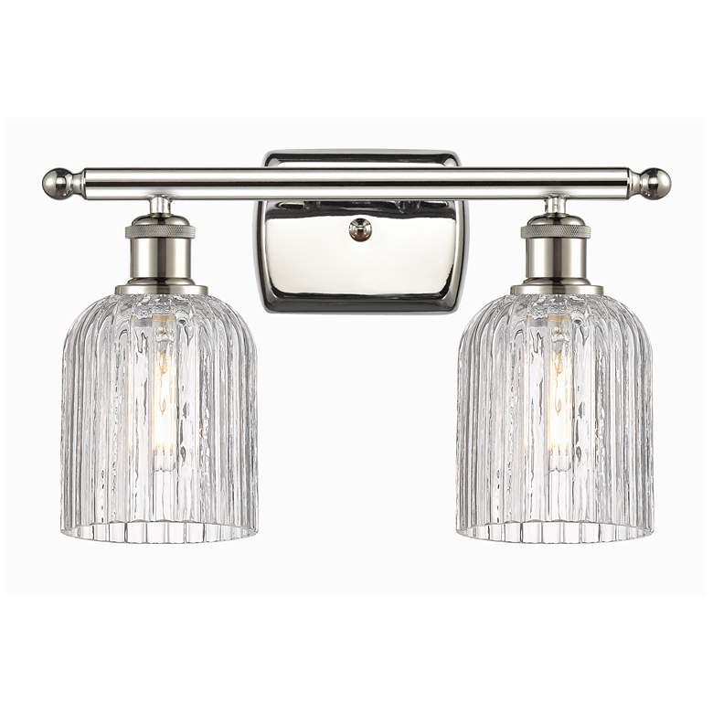 Image 1 Ballston Bridal Veil 15"W 2 Light Polished Nickel Bath Light w/ Clear