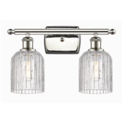 Ballston Bridal Veil 15"W 2 Light Polished Nickel Bath Light w/ Clear