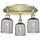 Ballston Bridal Veil 17" 3 Light Flush Mount Antique Brass w/ Smoke Shade