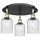 Ballston Bridal Veil 17" 3 Light Flush Mount Black Brass w/ Seedy Shade