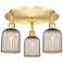 Ballston Bridal Veil 17" 3 Light Flush Mount Satin Gold Mercury Shade