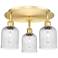 Ballston Bridal Veil 17" 3 Light Flush Mount Satin Gold Seedy Shade