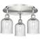Ballston Bridal Veil 17" 3 Light Flush Mount Satin Nickel Seedy Shade