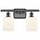 Ballston Bridal Veil 2 Light 15" Bath Vanity Bronze Gloss White Shade
