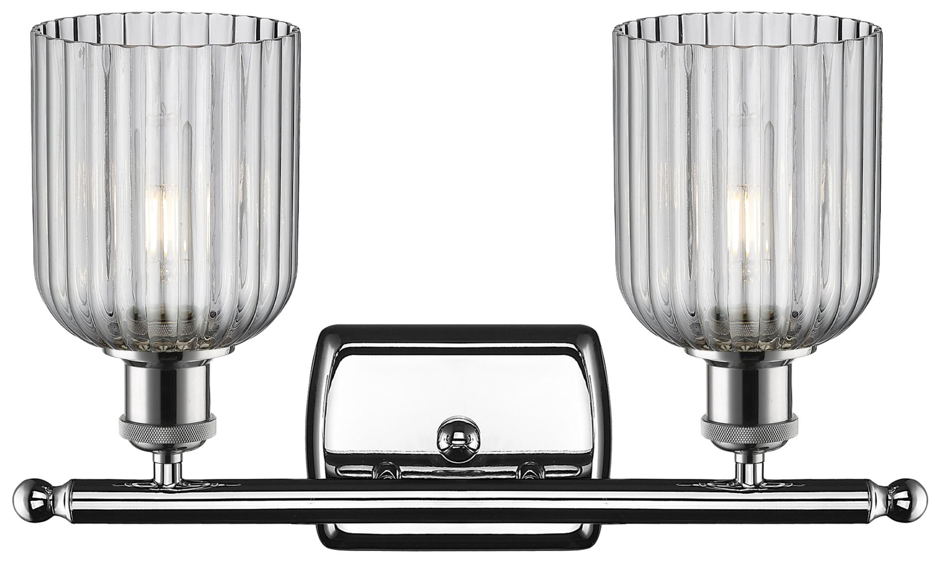 Image 2 Ballston Bridal Veil 2 Light 15" Bath Vanity Chrome Light Smoke Shade more views