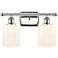 Ballston Bridal Veil 2 Light 15" Bath Vanity Nickel Gloss White Shade