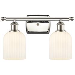 Ballston Bridal Veil 2 Light 15" Bath Vanity Nickel Gloss White Shade