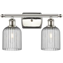 Ballston Bridal Veil 2 Light 15" Bath Vanity Nickel Light Smoke Shade