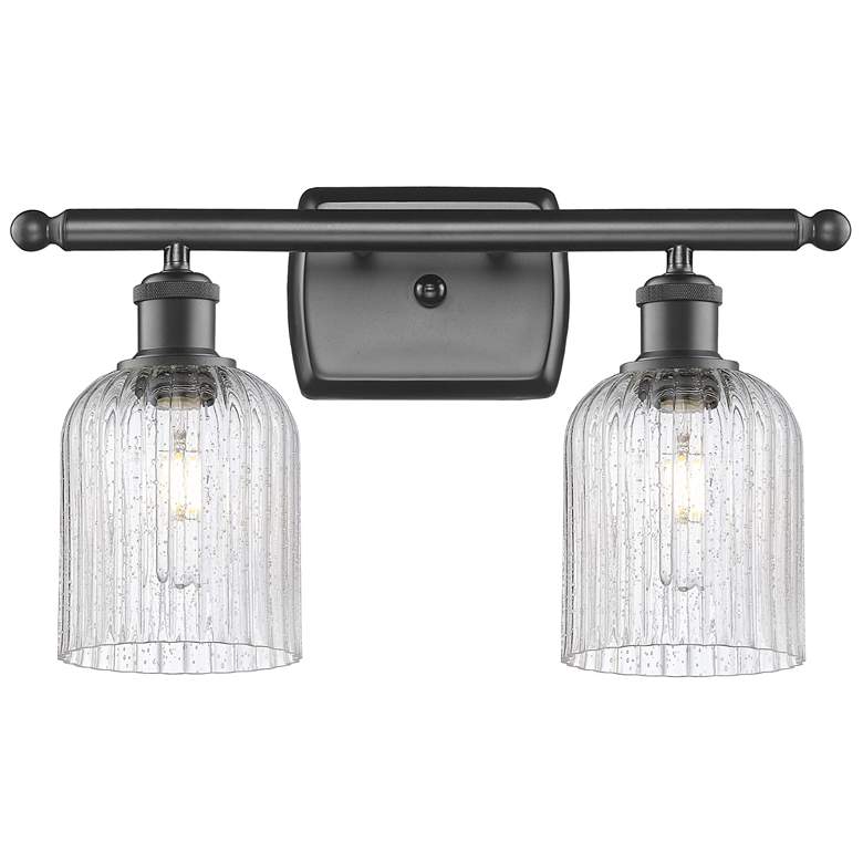 Image 1 Ballston Bridal Veil 2 Light 15" Bath Vanity Oil Rubbed Bronze Seedy Shade