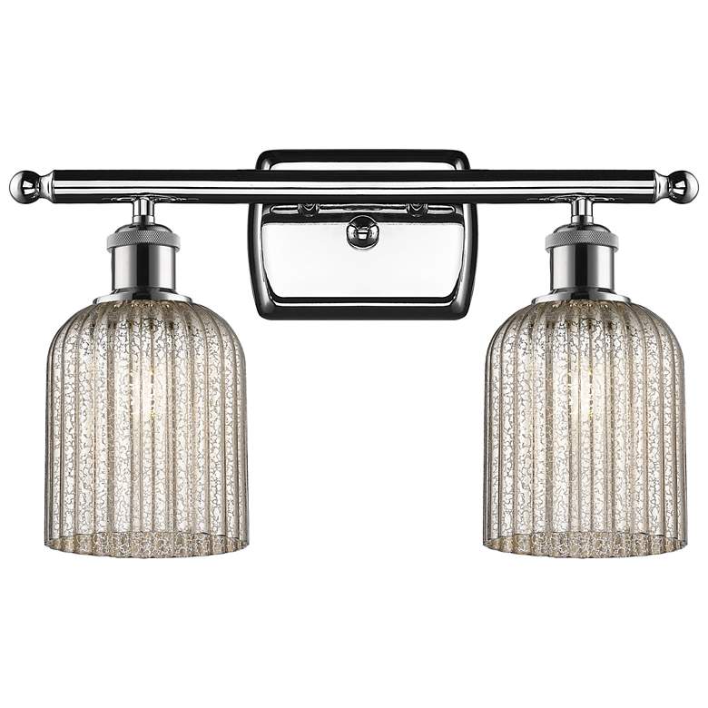 Image 1 Ballston Bridal Veil 2 Light 15" Bath Vanity Polished Chrome Mercury Shade