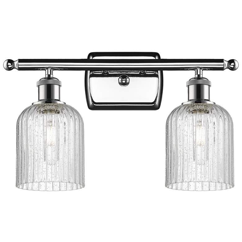 Image 1 Ballston Bridal Veil 2 Light 15" Bath Vanity Polished Chrome Seedy Shade