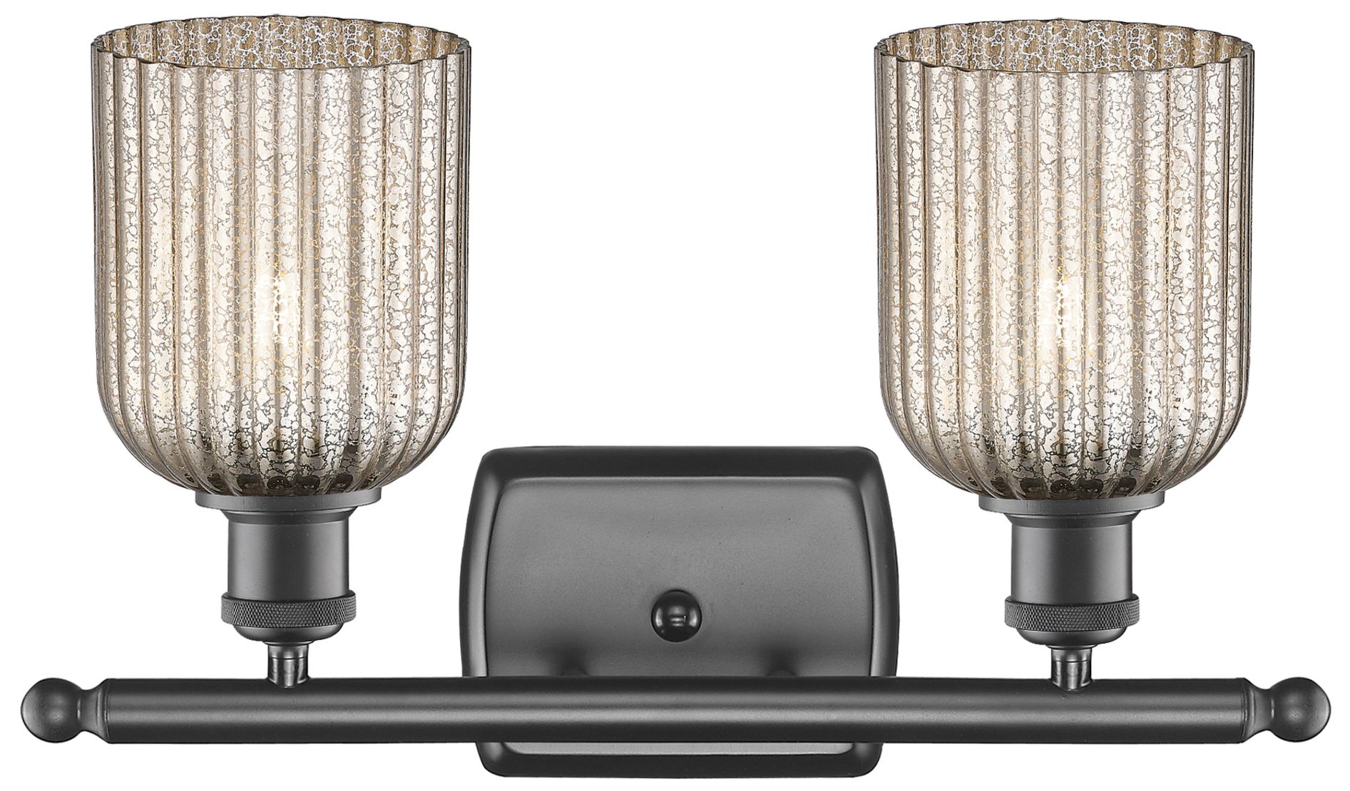 Image 2 Ballston Bridal Veil 2 Light 15" Bath Vanity Bronze Mercury Shade more views