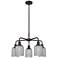 Ballston Bridal Veil 23" 5 Light Stem Hung Chandelier Bronze w/ Smoke Shade