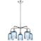 Ballston Bridal Veil 23" 5 Light Stem Hung Chandelier Chrome w/ Blue Shade