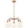 Ballston Bridal Veil 23" 5 Light Stem Hung Chandelier Copper w/ White Shade