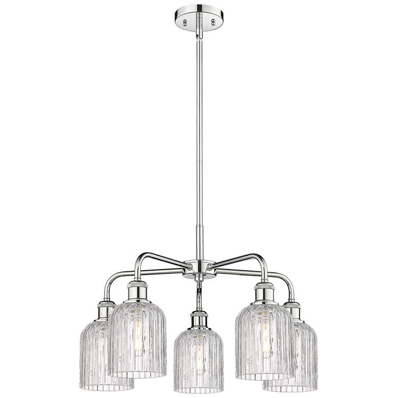 Image 1 Ballston Bridal Veil 23"W 5-Light Chrome Stem Chandelier w/ Clear Shad