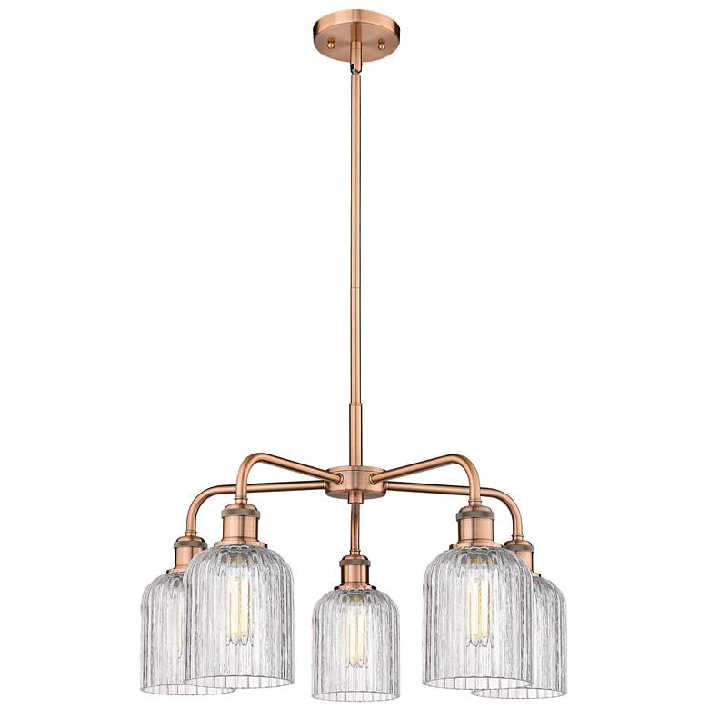 Image 1 Ballston Bridal Veil 23"W 5-Light Copper Stem Chandelier w/ Clear Shad