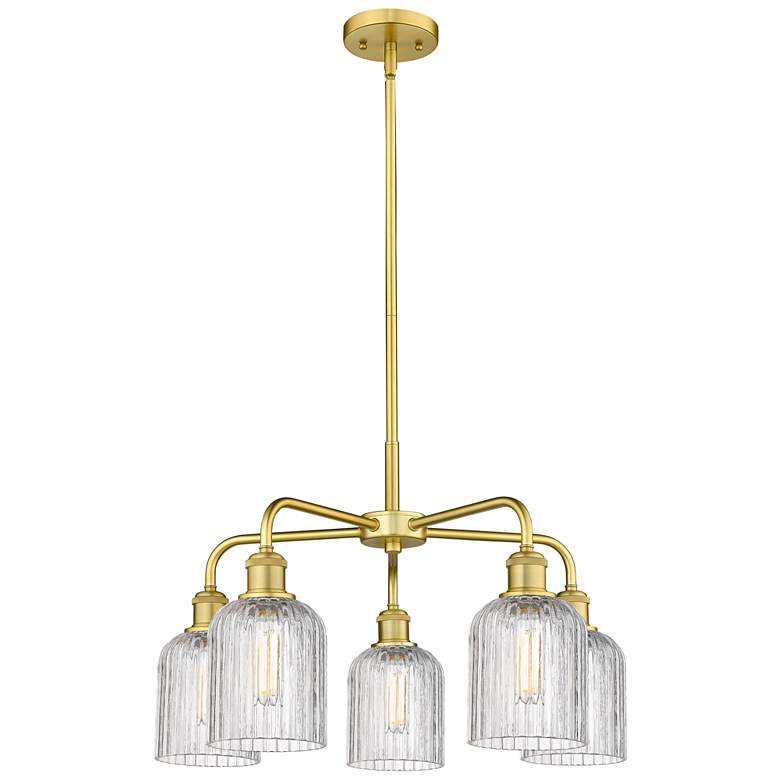 Image 1 Ballston Bridal Veil 23"W 5-Light Gold Stem Chandelier w/ Clear Shade