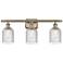 Ballston Bridal Veil 25"W 3 Light Antique Brass Bath Light w/ Clear Sh