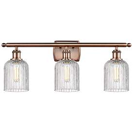 Image1 of Ballston Bridal Veil 25"W 3 Light Antique Copper Bath Light w/ Clear S